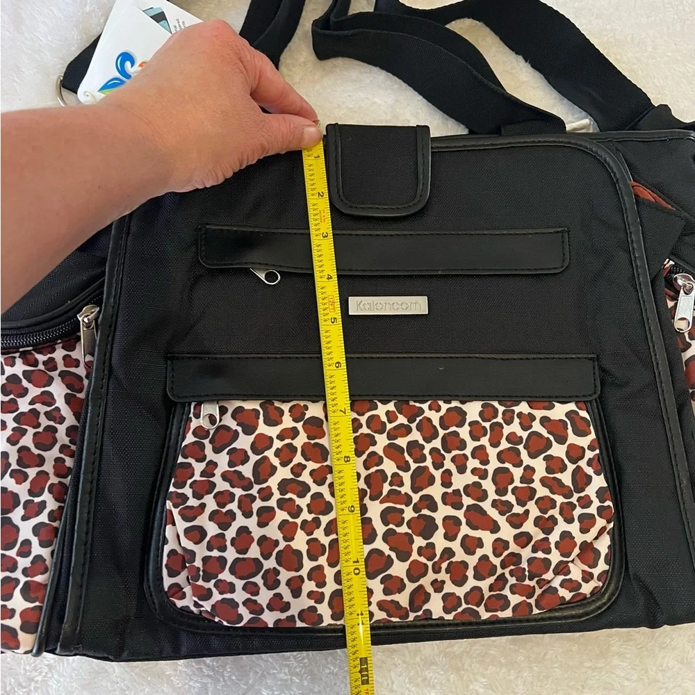 Kalencom Nola Tote Black and Leopard Print Diaper Bag